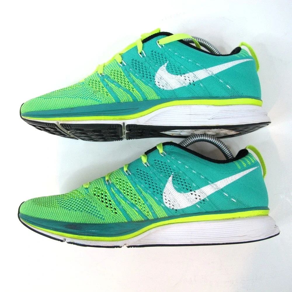 Nike Flykknit Trainer 532984-713 Volt White Atomic Teal Women's‎ 7.5 Men's 6